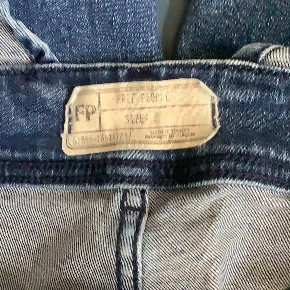 Free People A-Line Medium Wash Overalls - Picture 4 of 7